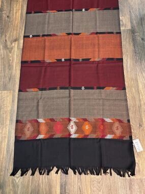 Chicos Scarf Wrap Shawl Brown Red Black Women’s Sequin NWT